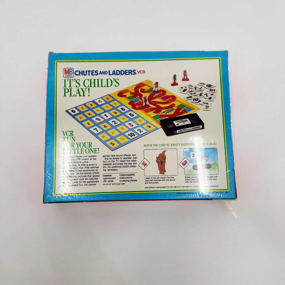 1986 Milton Bradley Chutes and Ladders VCR Board Game Multicolor Vintage NIB - Picture 2 of 6